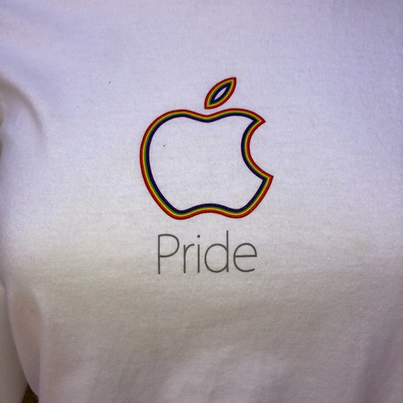 American Apparel Apple Pride T-Shirt sz M - Picture 2 of 6